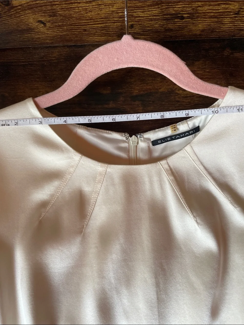 Elie Tahari Ivory Silk Sleeveless Midi Sheath Dress Size 6